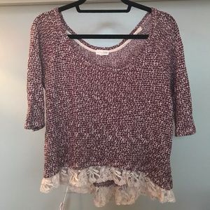 Maroon cropped sweater